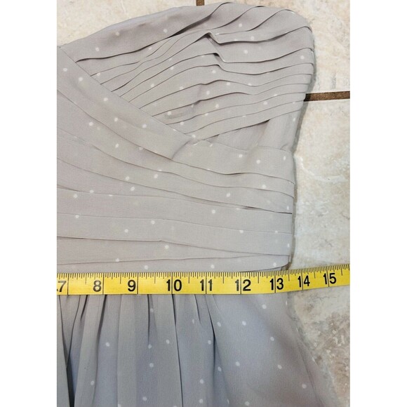 Ann Taylor Size 2 Coin Grey Polka Dot Tulle Strapless Sweetheart Dress Feminine - Picture 11 of 15